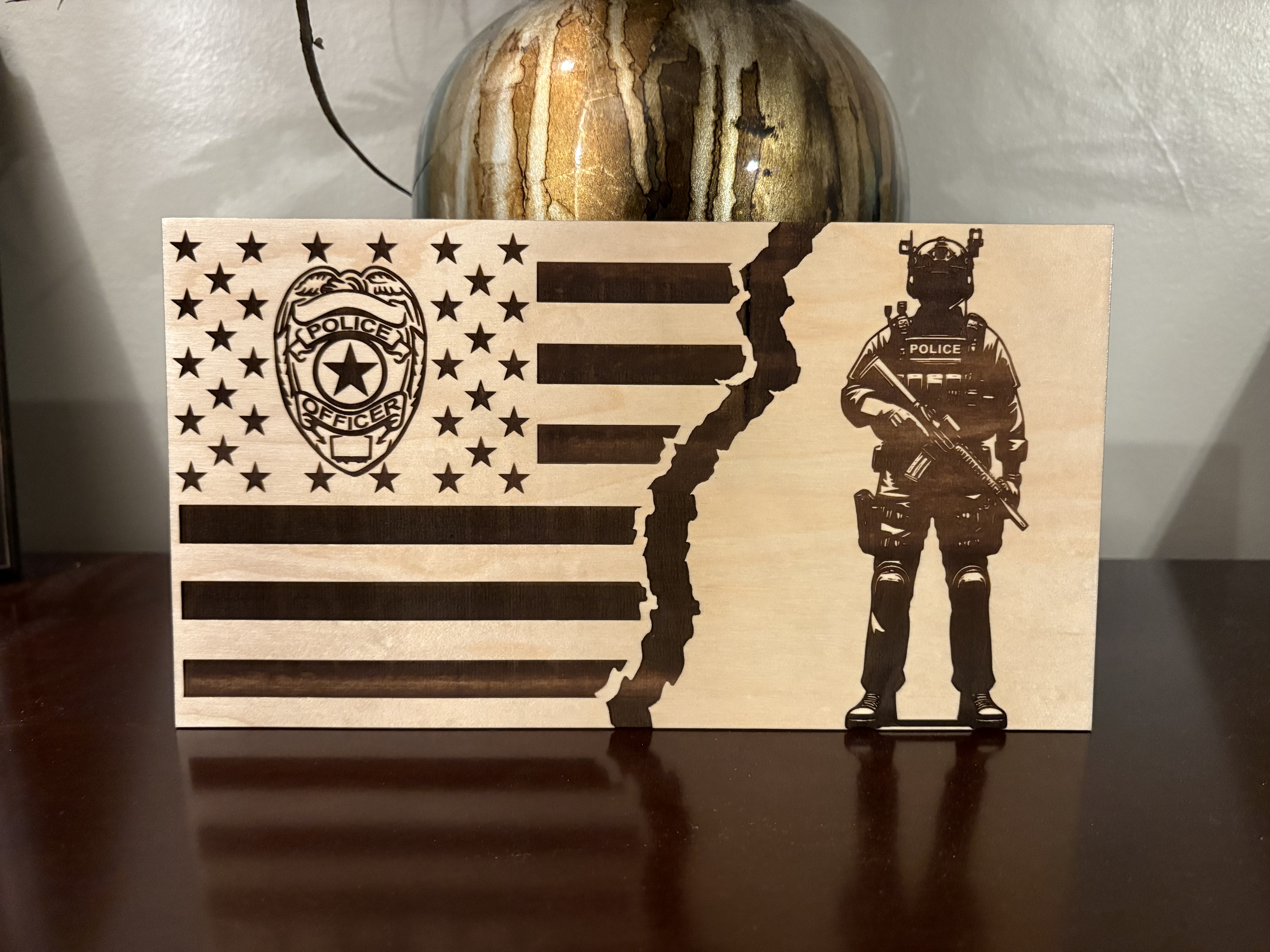 Police Officer Tattered Flag Digital File