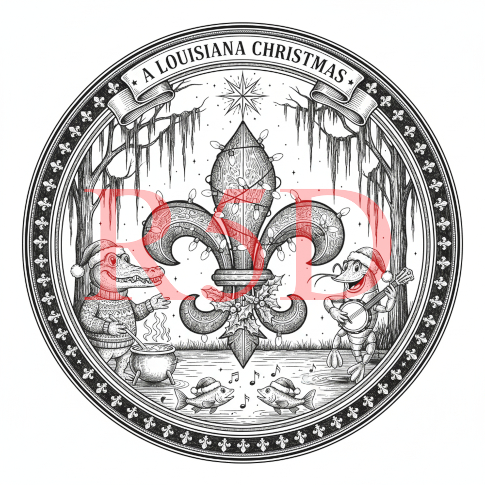 A Louisiana Christmas Design Digital File