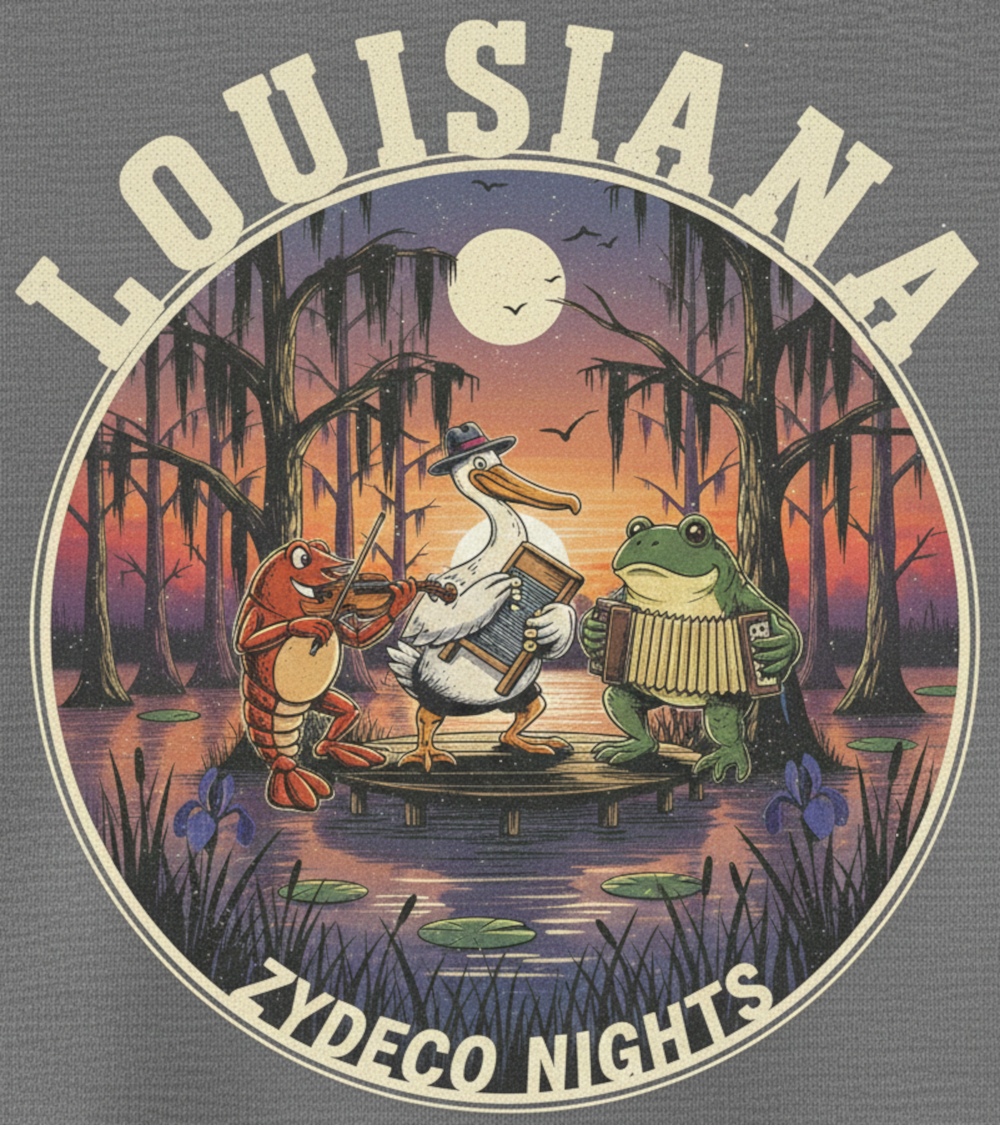 Louisiana - Zydeco Nights T-Shirt - PNG