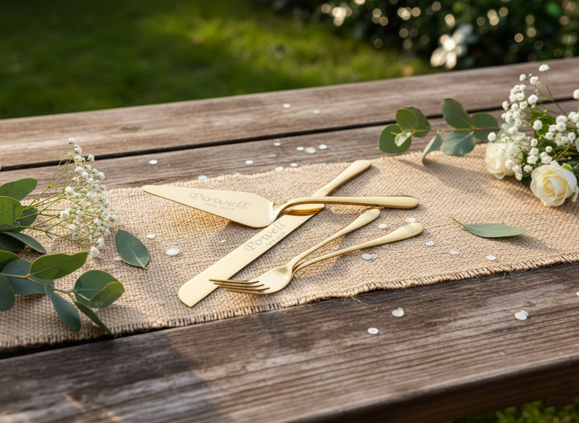 Personalized Engraved Cake Server Set