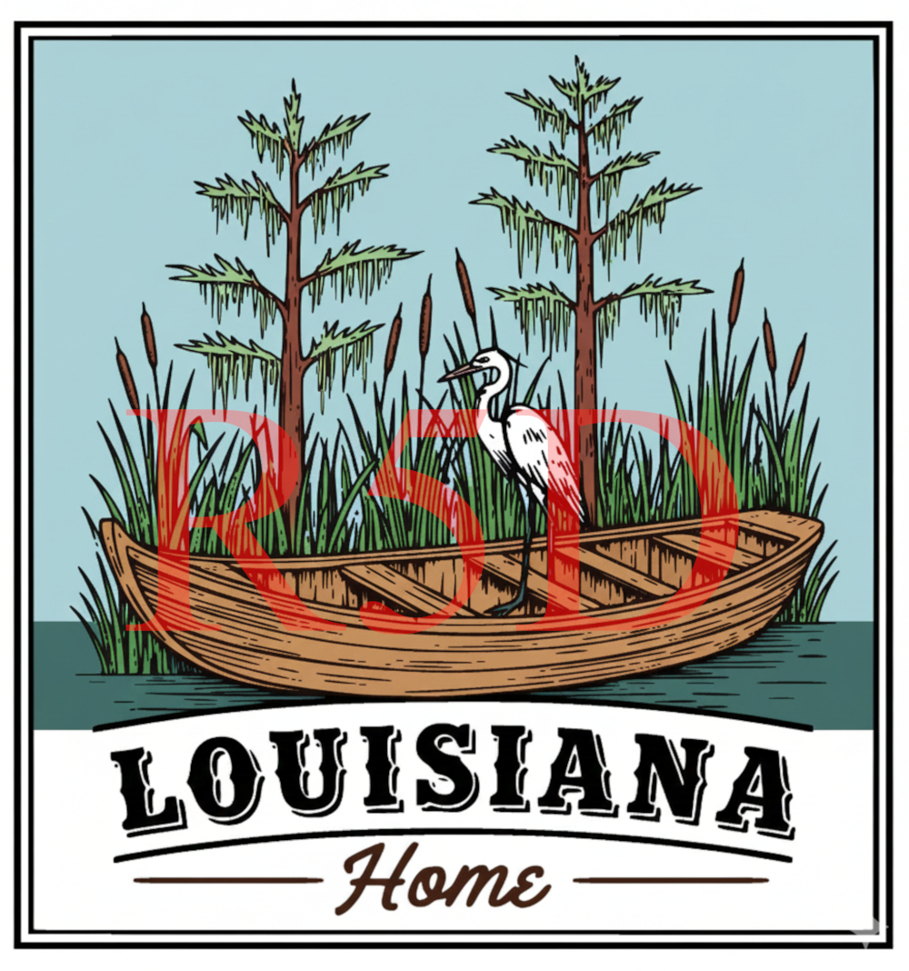 Louisiana Swamp - Stork – Digital Illustration – Louisiana Bayou