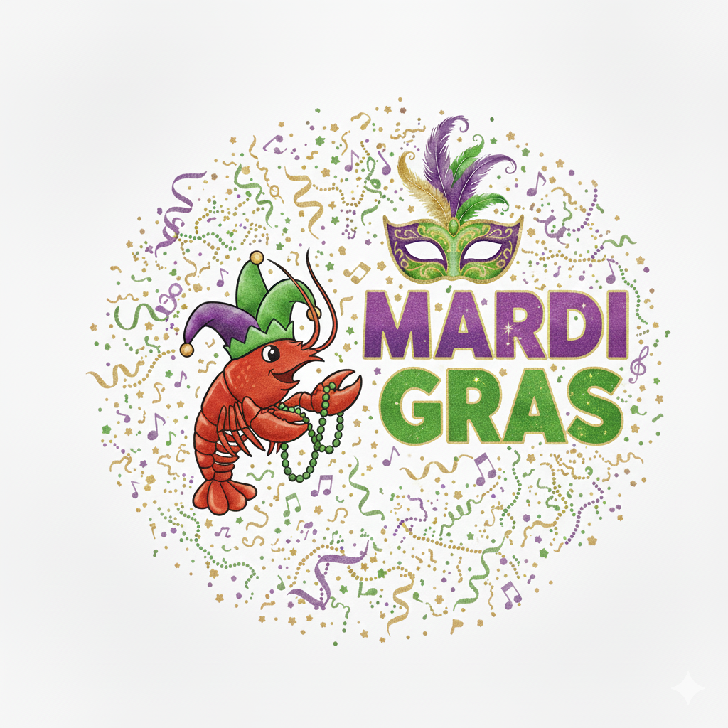 Mardi Gras Crawfish Jester PNG
