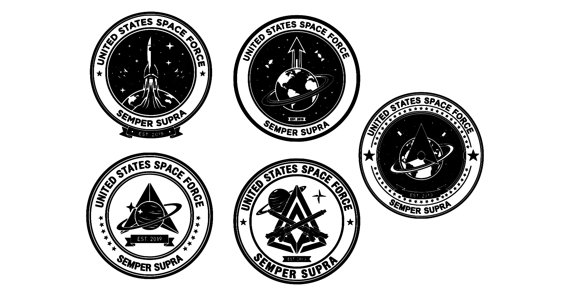 US Space Force Emblem Bundle (svg, png, pdf, jpg) (High-Res Download)