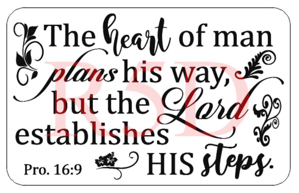 Proverbs 16:9 Scripture Art