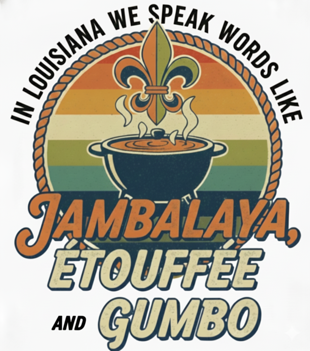 Louisiana Foodie Retro PNG Digital Download