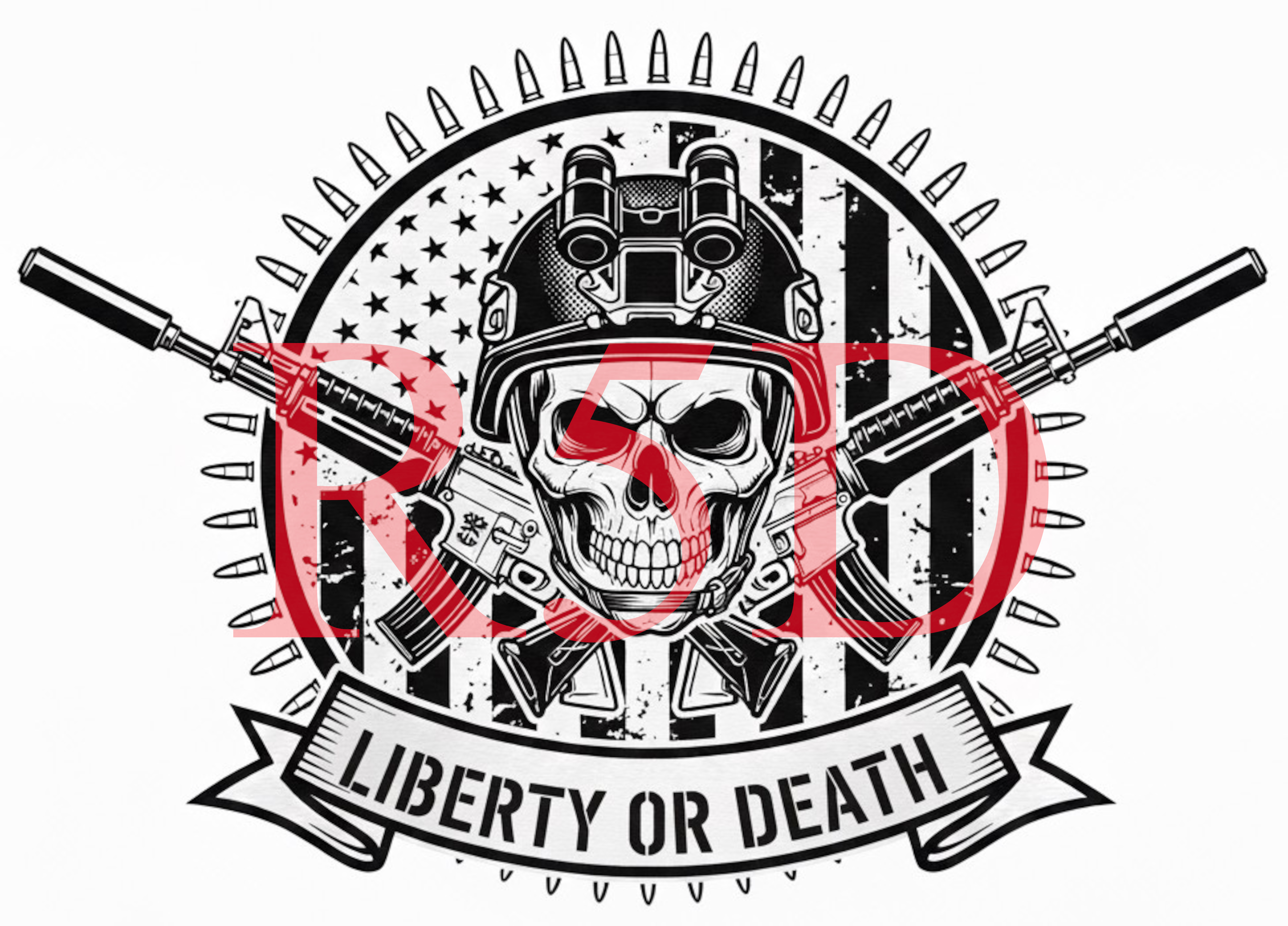 Liberty or Death Tactical Skull Emblem, Rifle, PNG, svg, JPG, PDF, (Digital File)