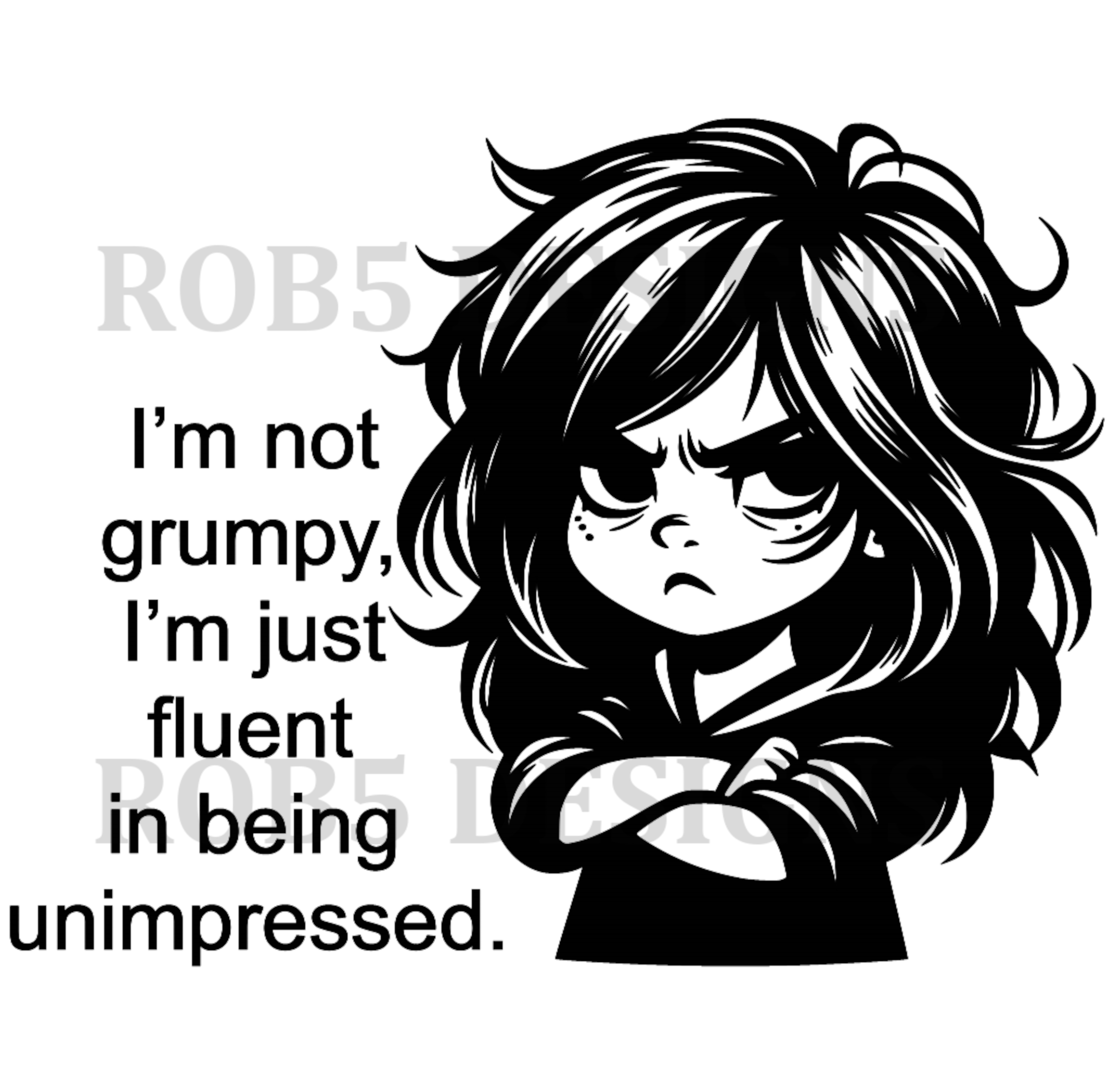 Grumpy Girl, Digital File, Daughters