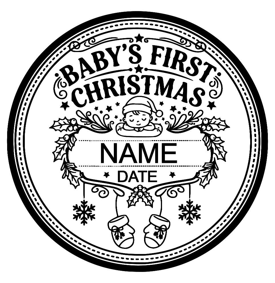 Baby's First Christmas Design Digital File