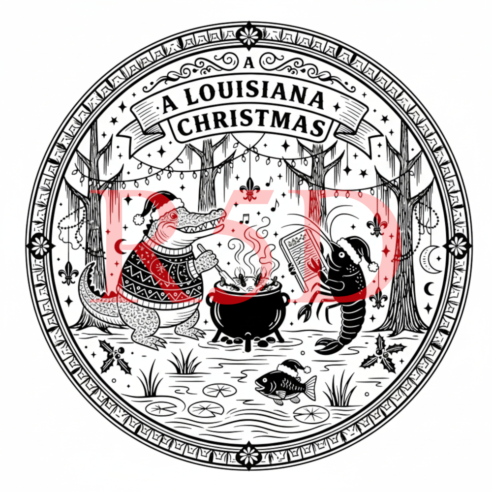 A Louisiana Christmas Design Digital File