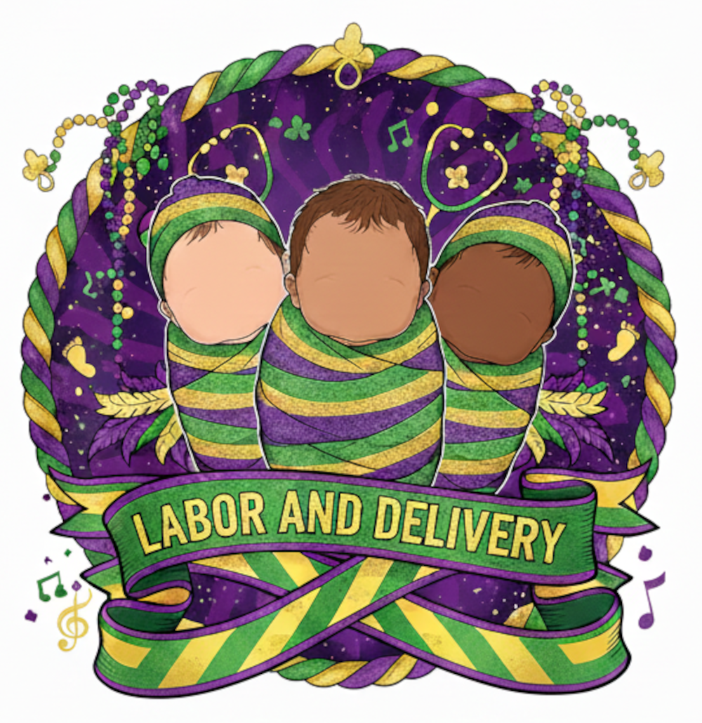 Mardi Gras Labor and Delivery PNG Digital Download