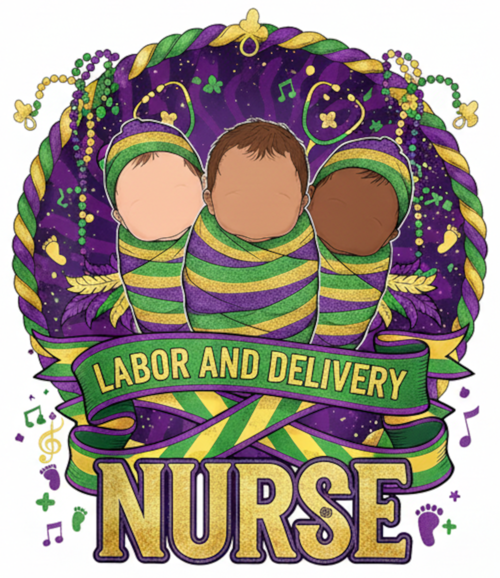 Mardi Gras Labor and Delivery Nurse PNG