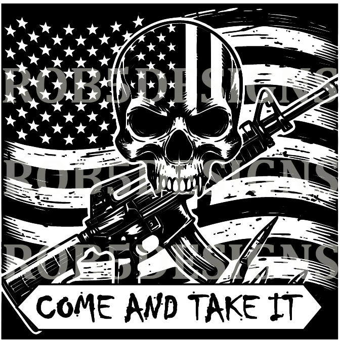 Come and Take It Skull Digital File - American Flag