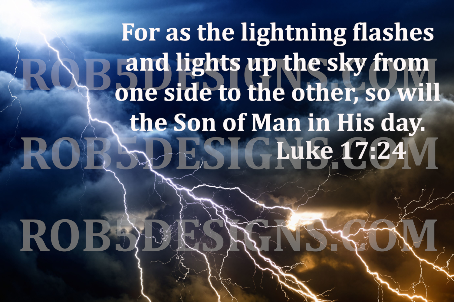 Lightning Lights The Sky Digital File - Luke 17:24