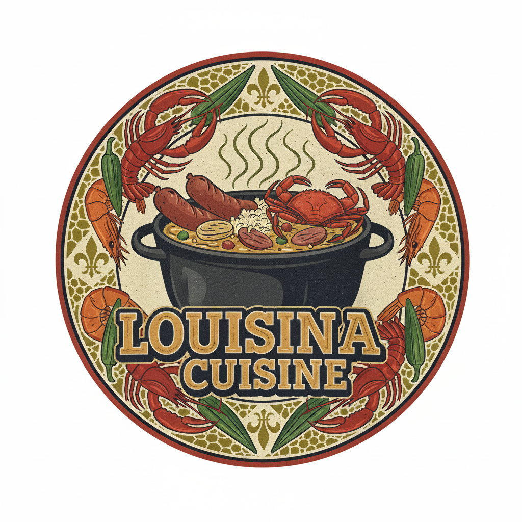 Vintage Louisiana Cuisine Digital Illustration