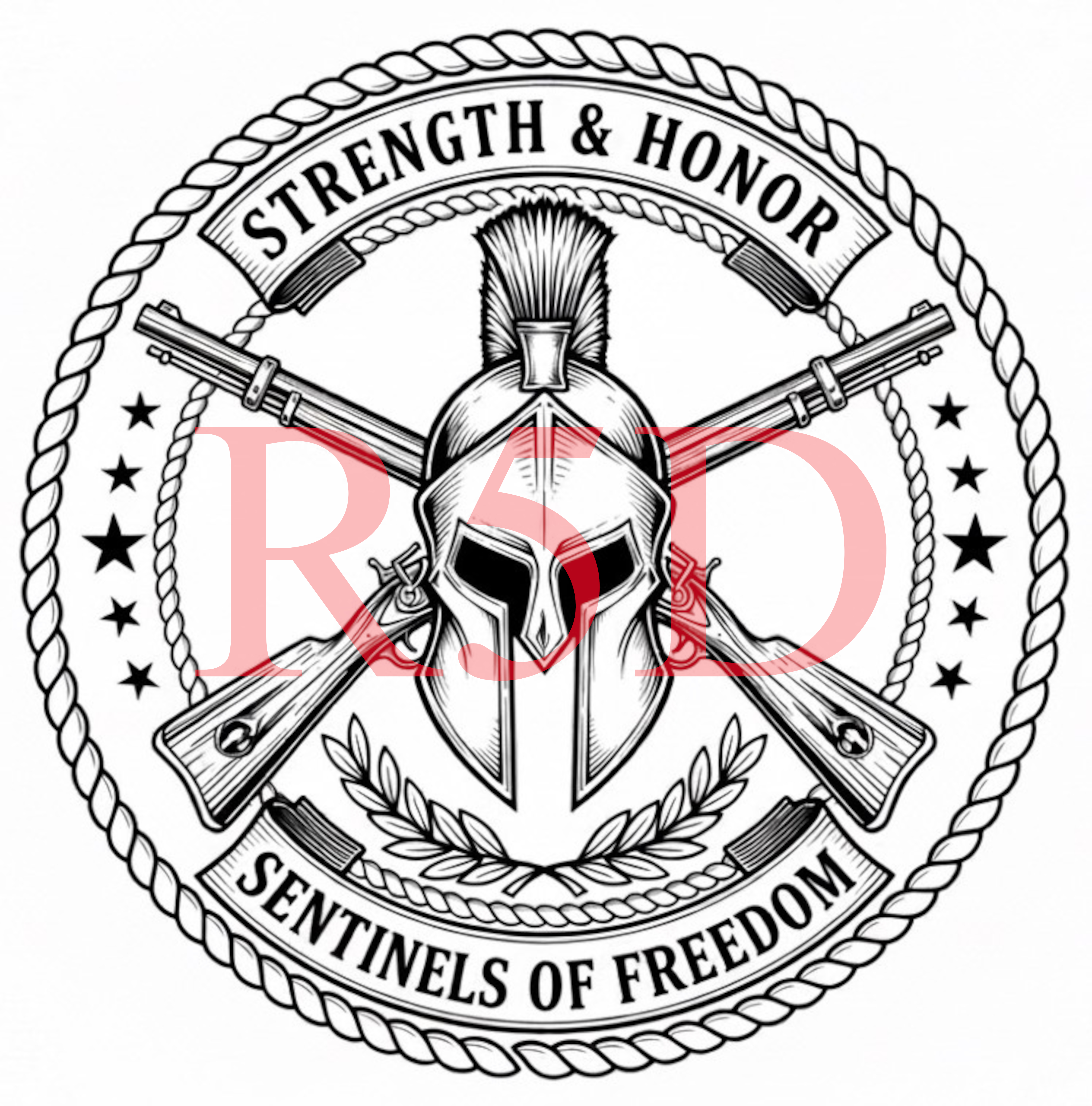 Strength & Honor Emblem, Spartan Helmet, Veteran Design