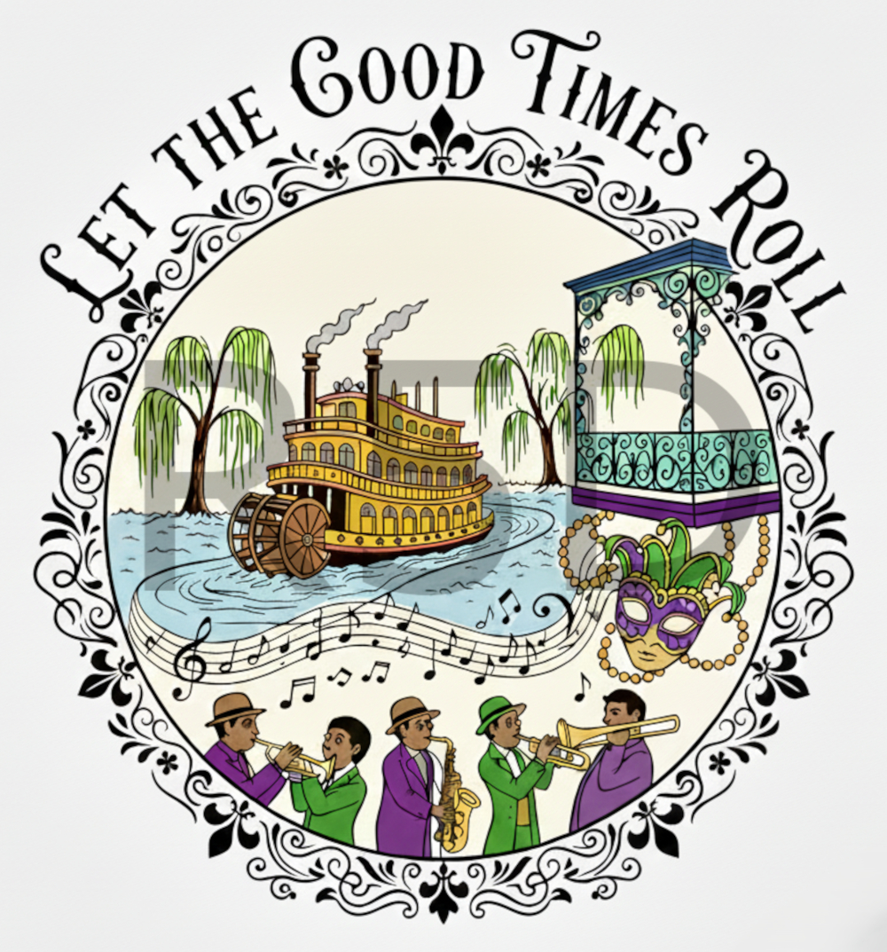 Laissez Les Bons Temps Rouler, Let the Good Times Roll, Digital Download, PNG