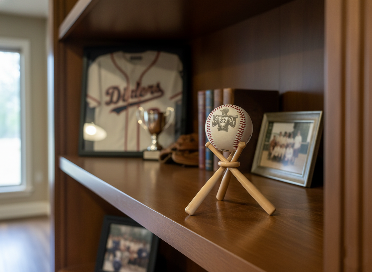 Personalized Baseball with Bat Stand, Perfect for Baseball Awards
