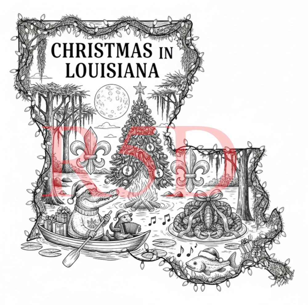 Christmas in Louisiana Design Digital File