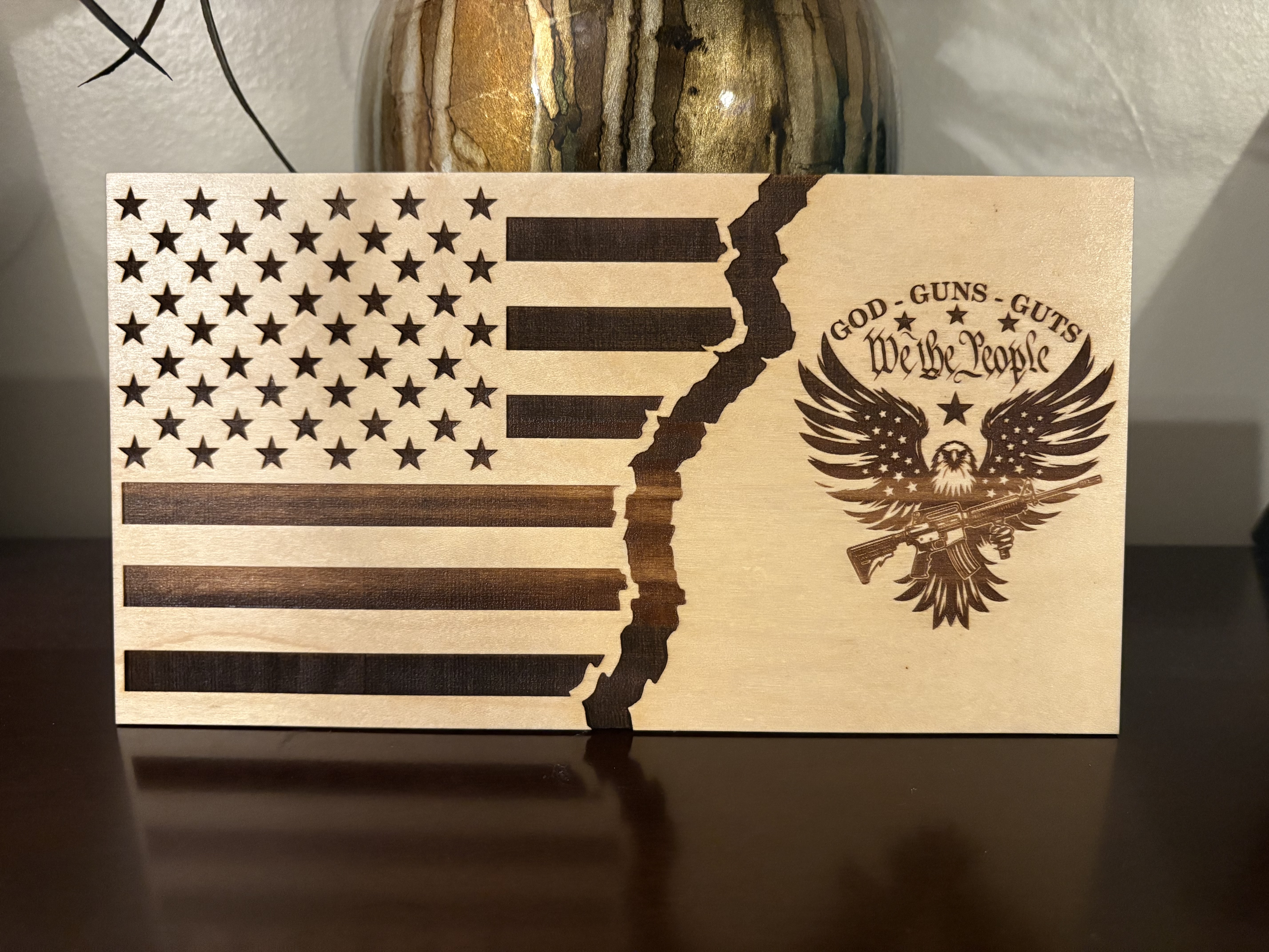 We the People Tattered Flag Digital File, God, Guns, Guts, Eagle
