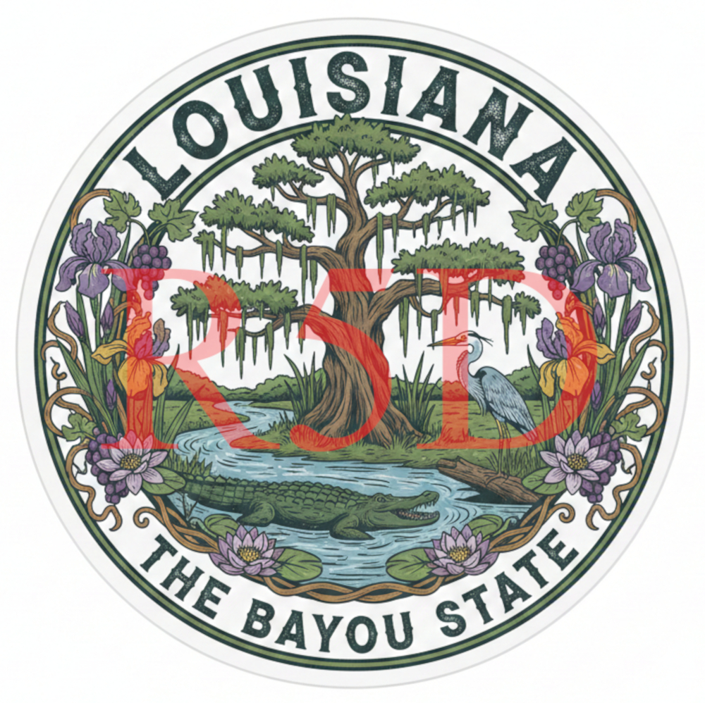 Louisiana The Bayou State – Vintage Style Digital