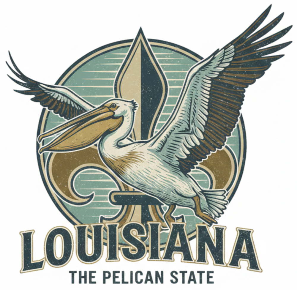 Louisiana Pelican - Fleur De Lis PNG - Digital Download – The Pelican State