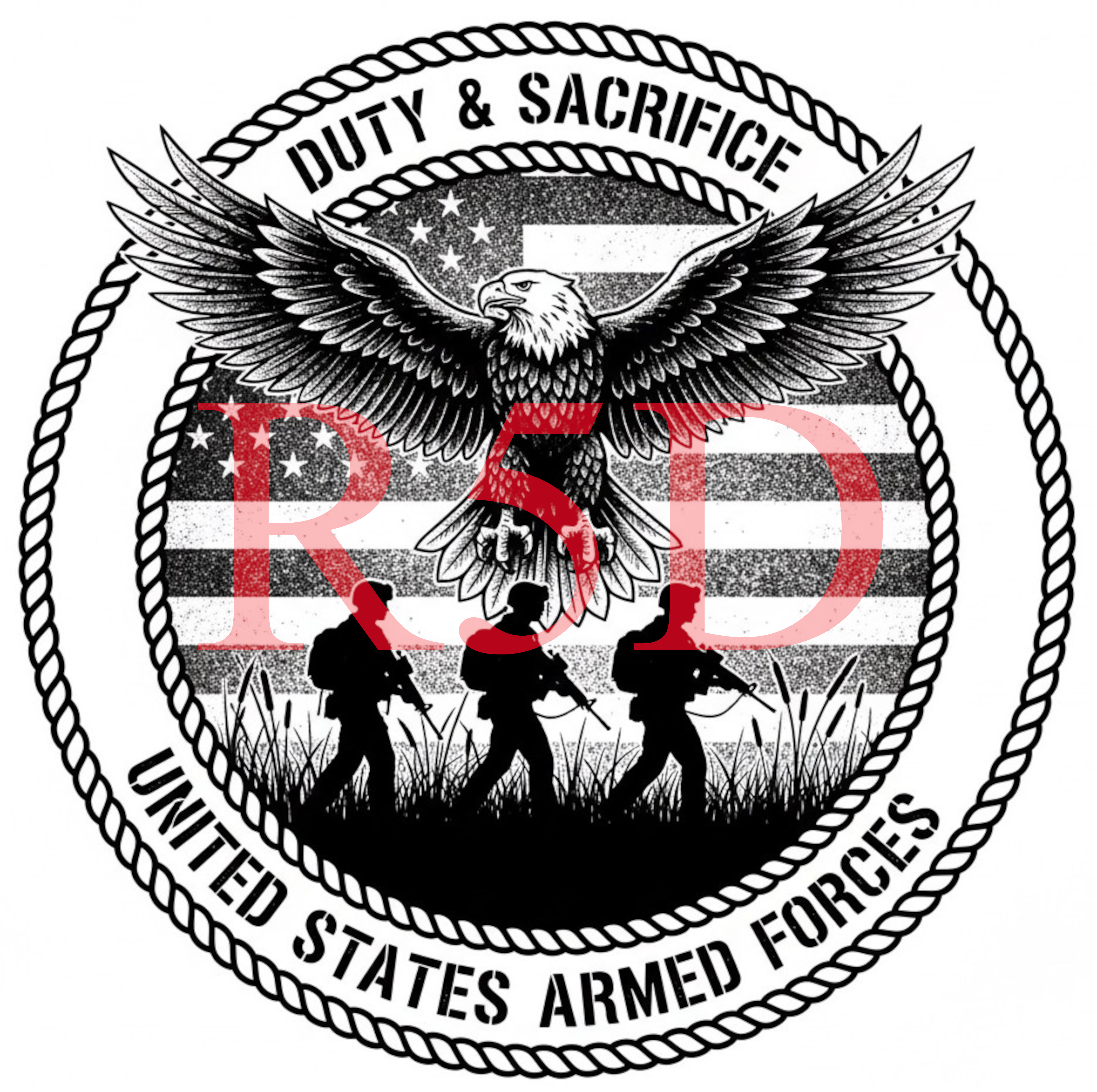 Armed Forces Emblem, Duty & Sacrifice, Veteran Tribute (Digital File)