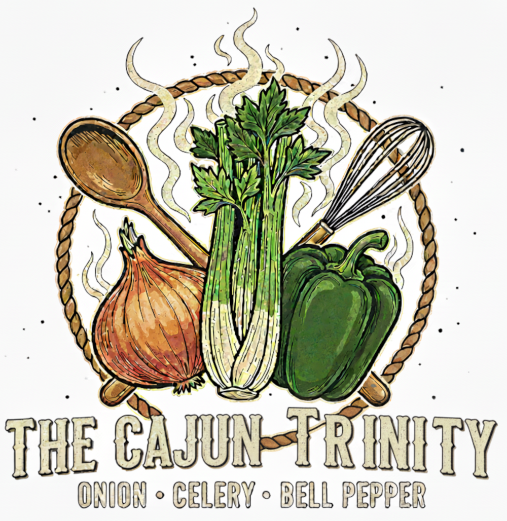 The Cajun Trinity Digital Art – Onion Celery Bell Pepper Illustration