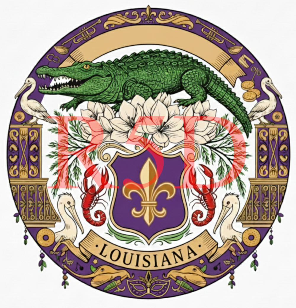 Circular Louisiana State Pride Crest – Customizable Digital Design