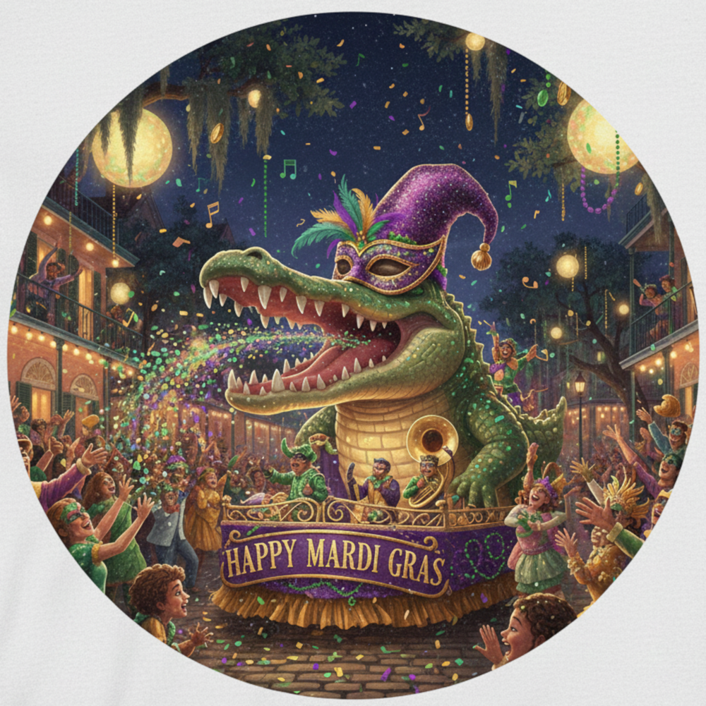 Happy Mardi Gras Alligator Digital