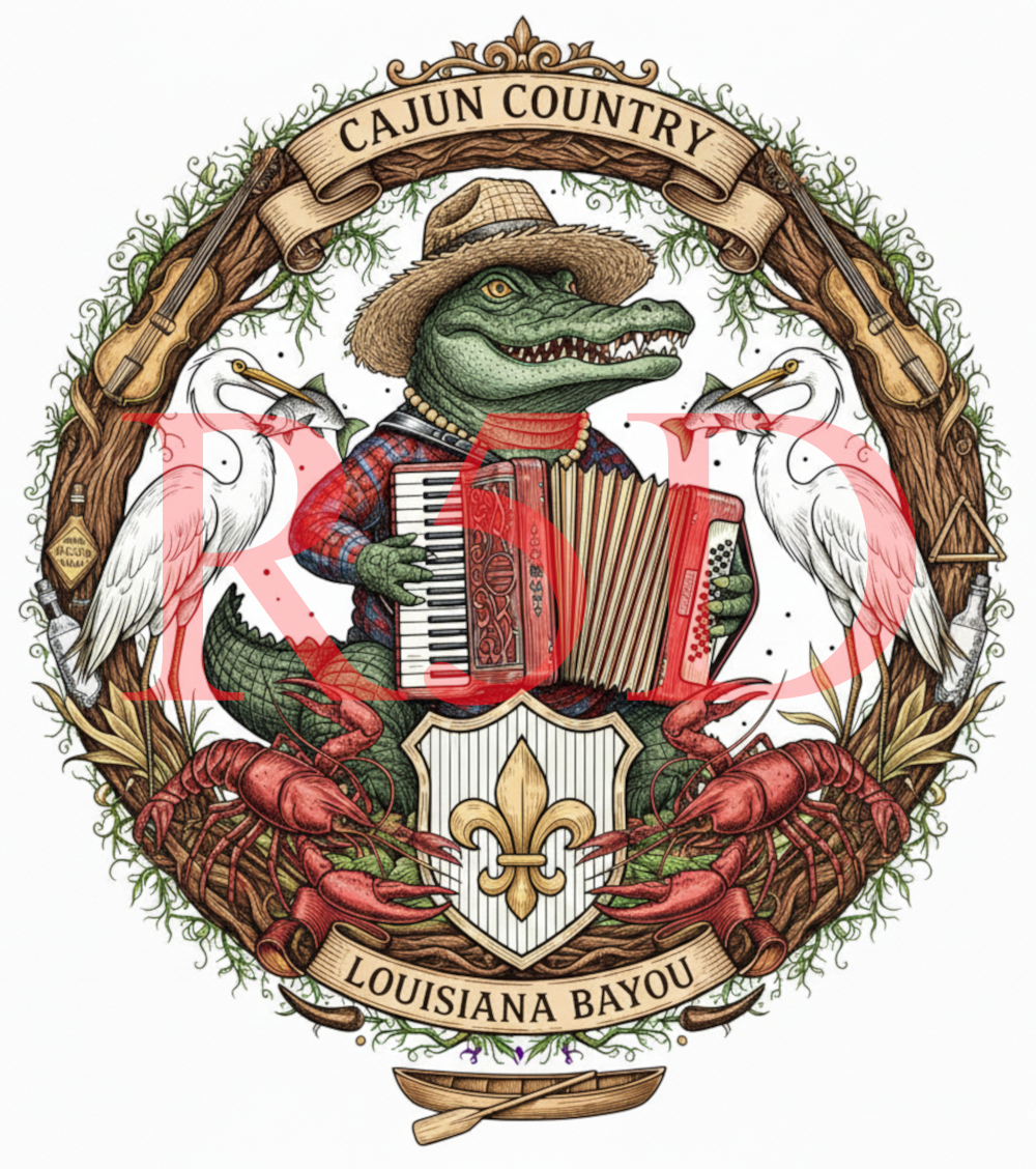 Cajun Country Alligator – Digital Illustration – Louisiana Bayou - PNG
