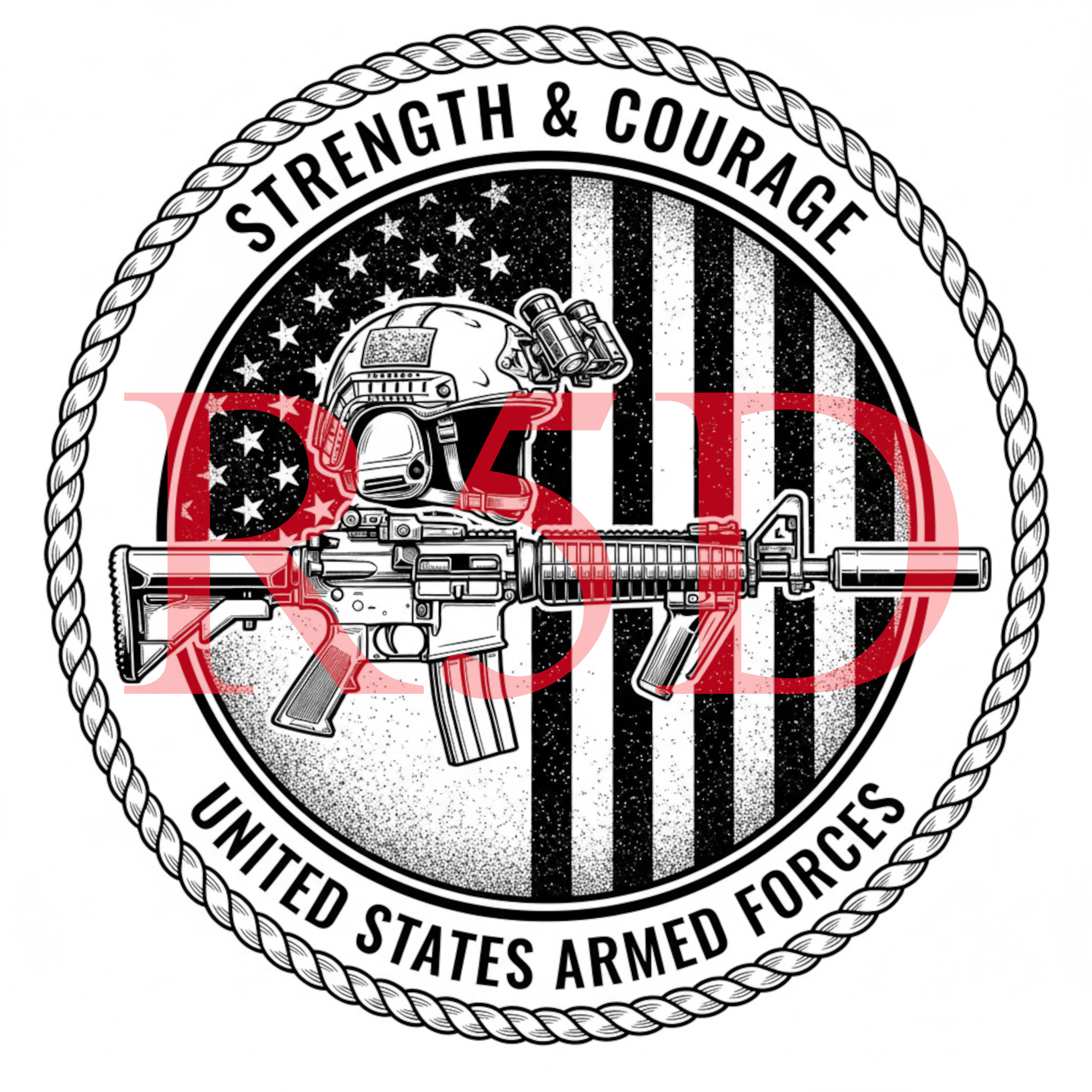 Armed Forces Emblem, Tactical Rifle, Flag, svg, PNG, JPG, PDF (Digital File)