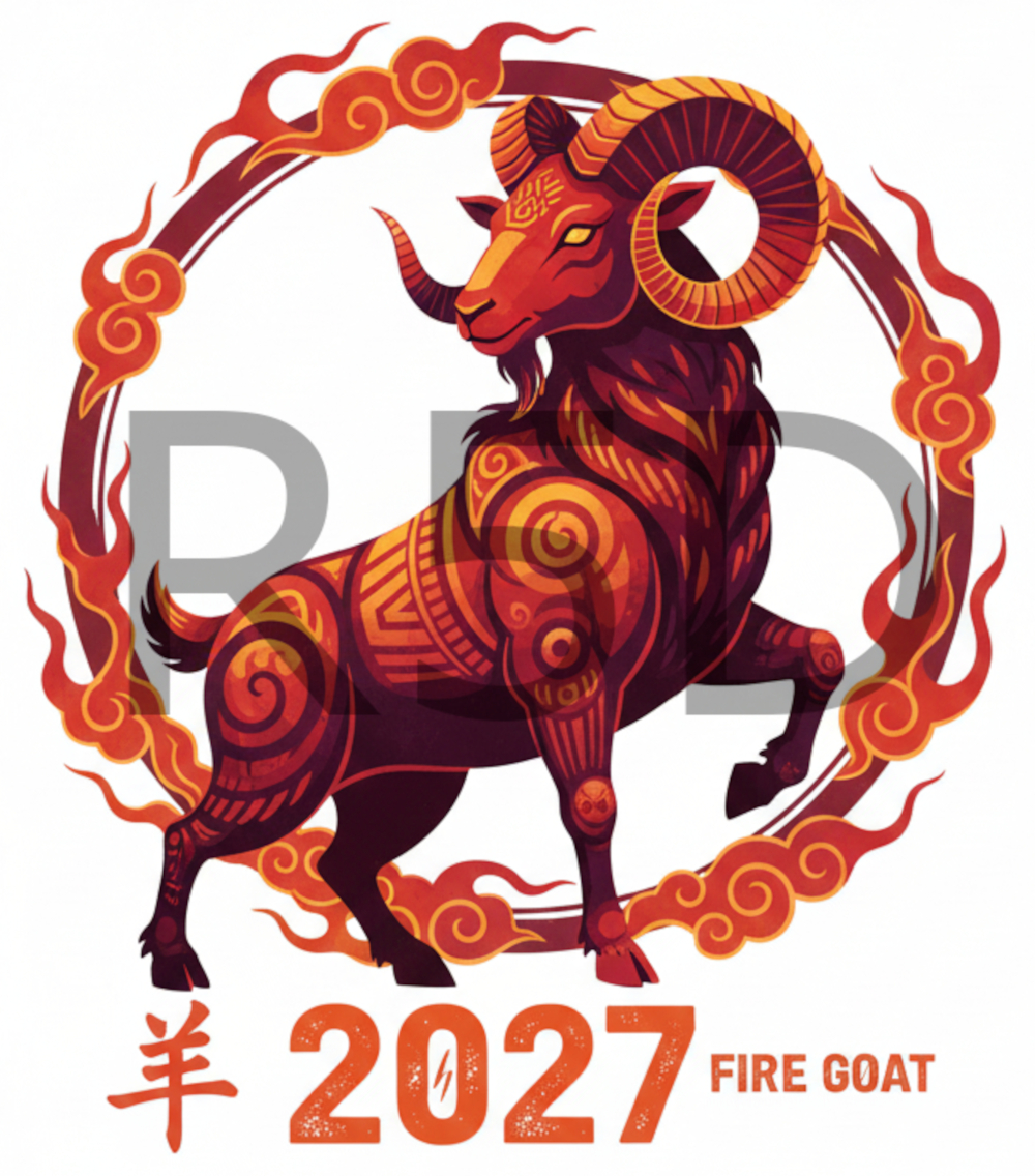 Fire Goat 2027 PNG Digital Download