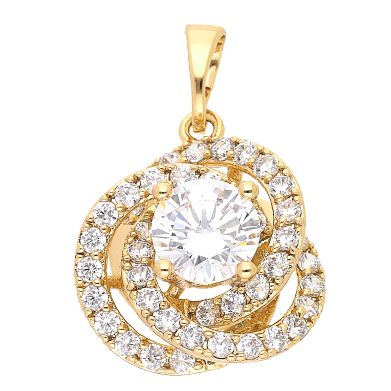 Medicininio 18K aukso pakabukas su cirkoniais