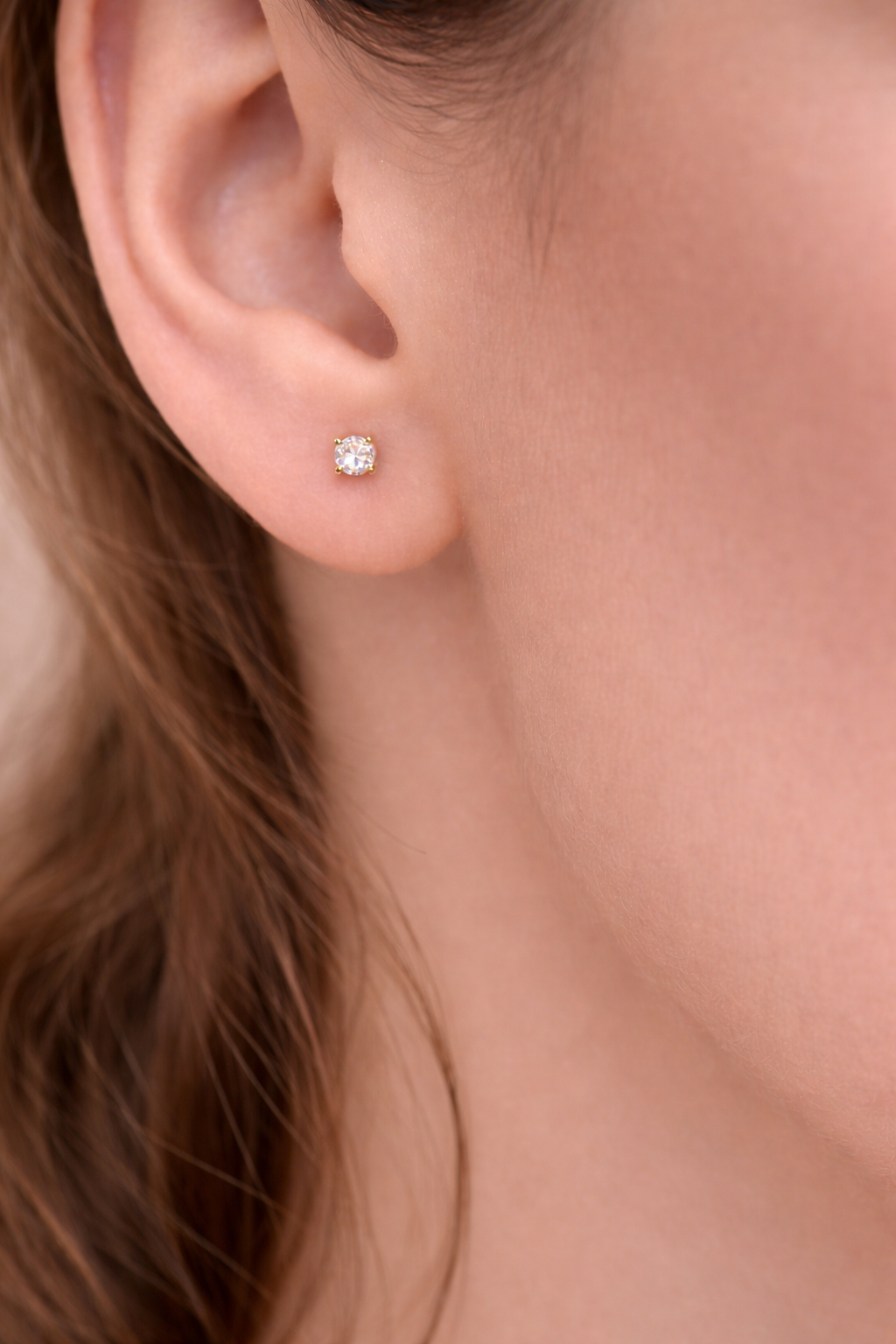 Medicininio 18K aukso auskarai su cirkoniais