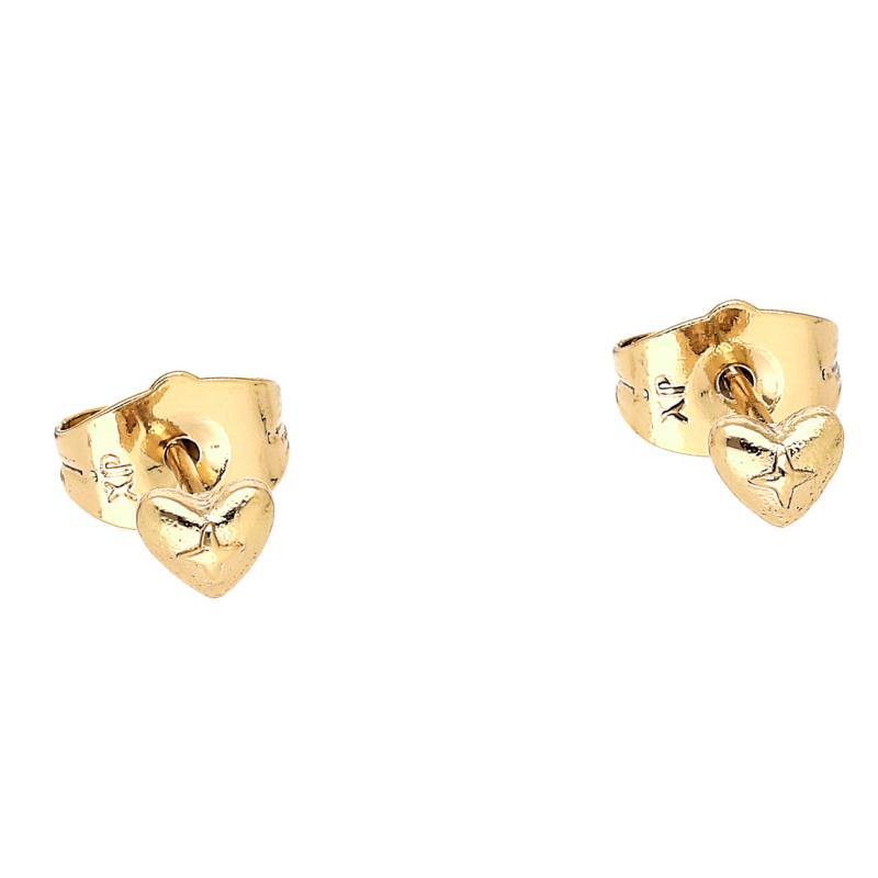 Medicininio 18K aukso širdelės auskarai