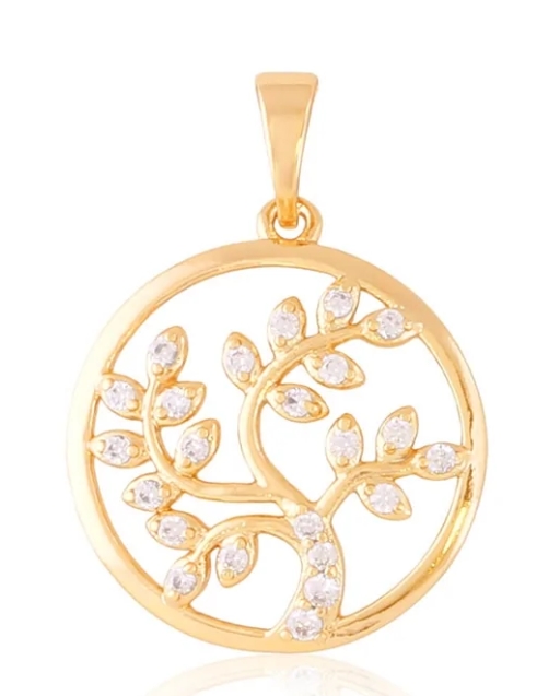 Medicininio18K aukso pakabukas su medžio motyvu