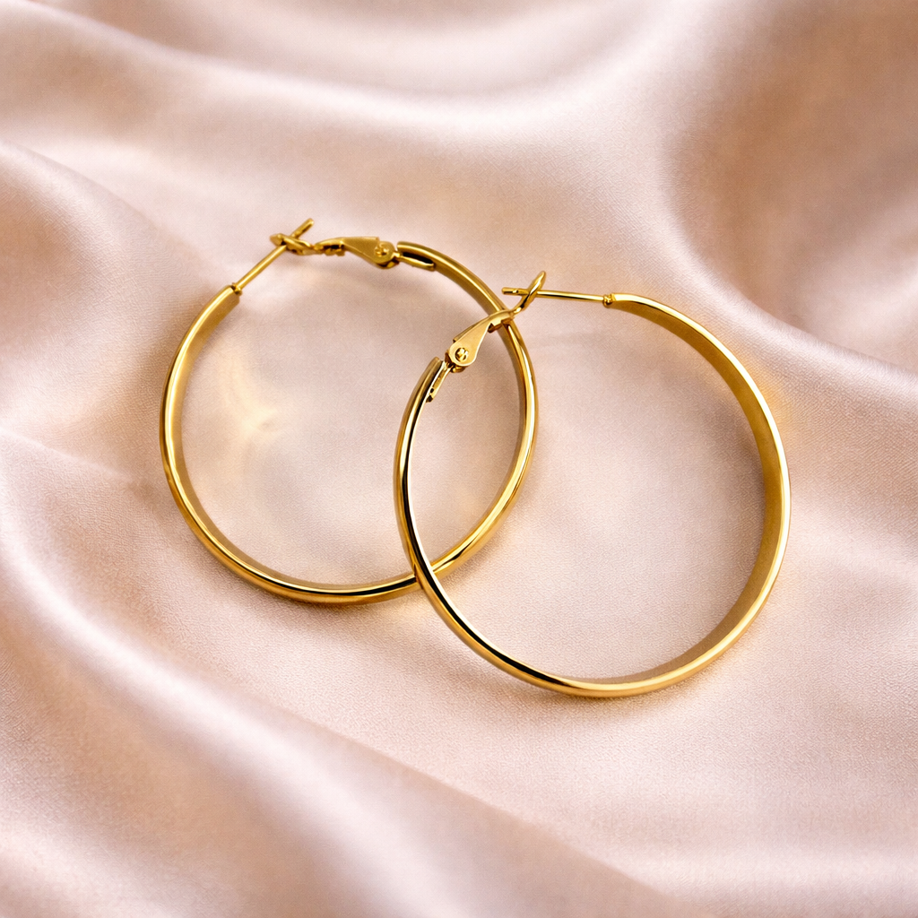 14K medicininio aukso auskarai 4cm.