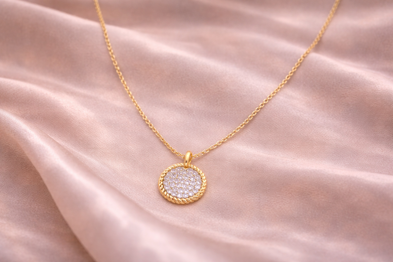 Medicininio 18K aukso kaklo papuošalas su pakabuku. 40cm.+5cm.