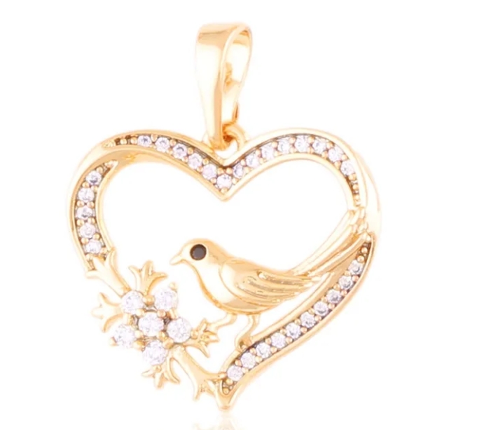 Medicininio 18K aukso pakabukas, širdies formos