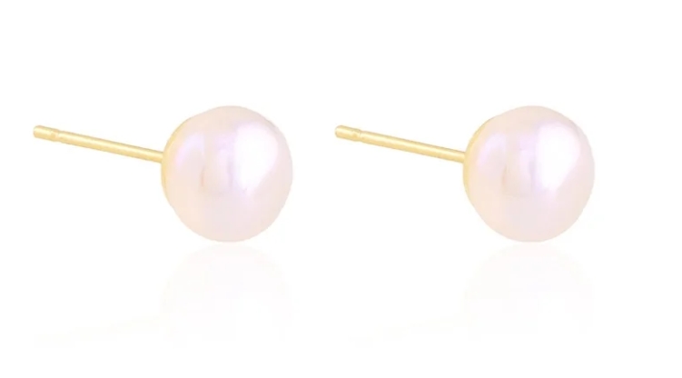 18K paauksuoti perlų auskarai