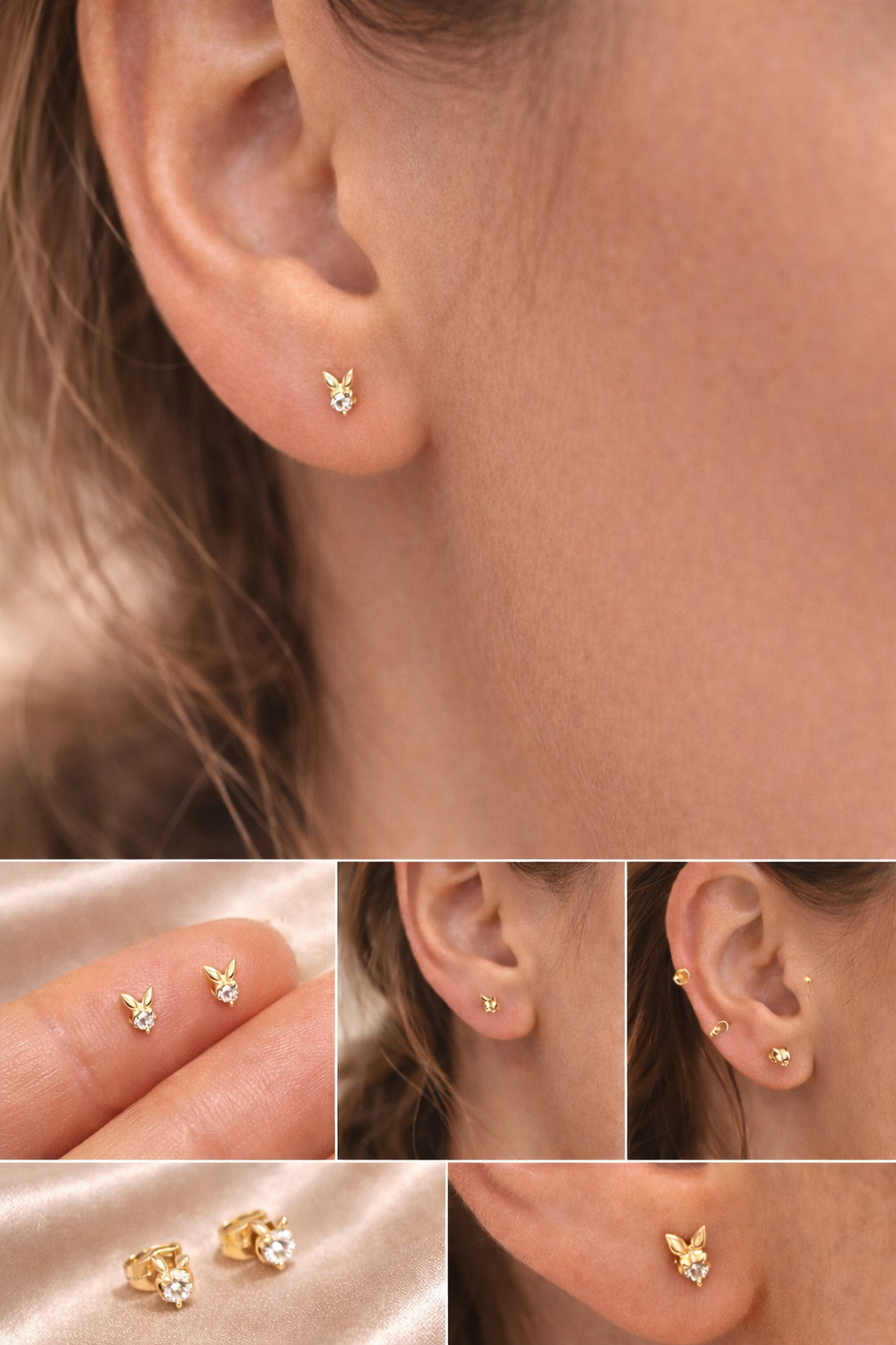 Medicininio 18K aukso auskarai