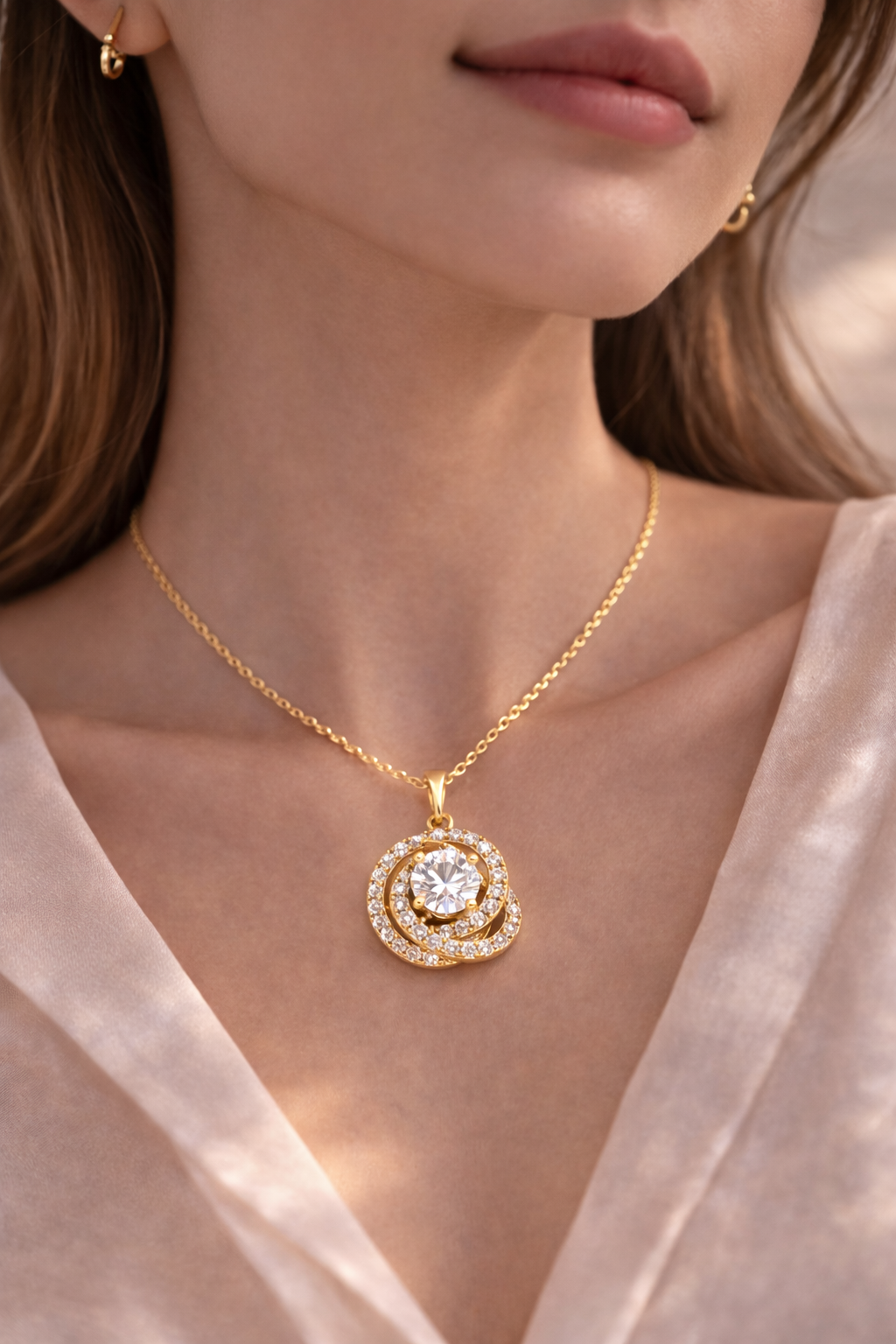 Medicininio 18K aukso pakabukas su cirkoniais