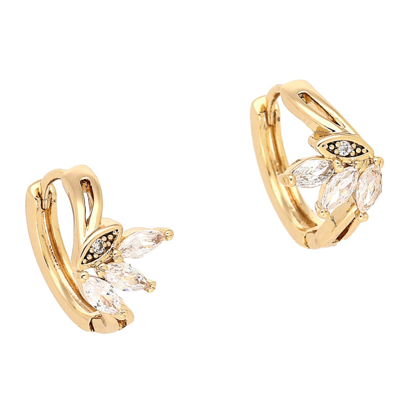 Medicininio 18K aukso auskarai su cirkoniais