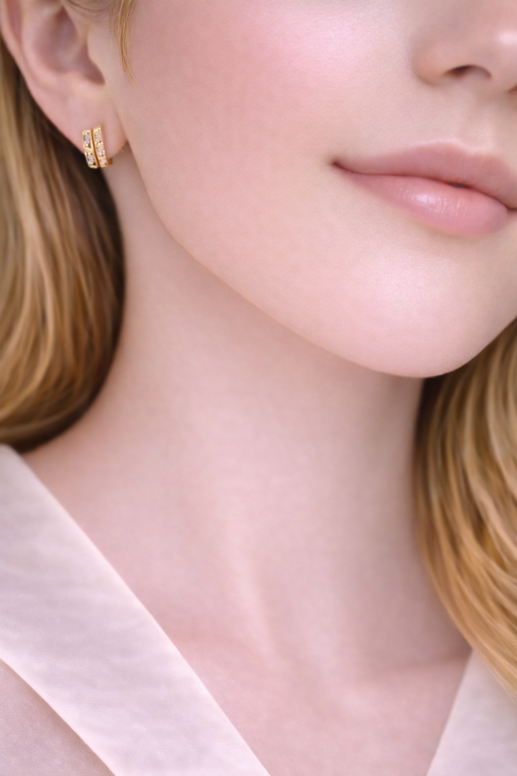 Medicininio 18K aukso auskarai su deimantais