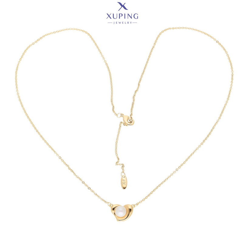 18K medicininio aukso grandinėlė su perlu. 47cm.+5cm.