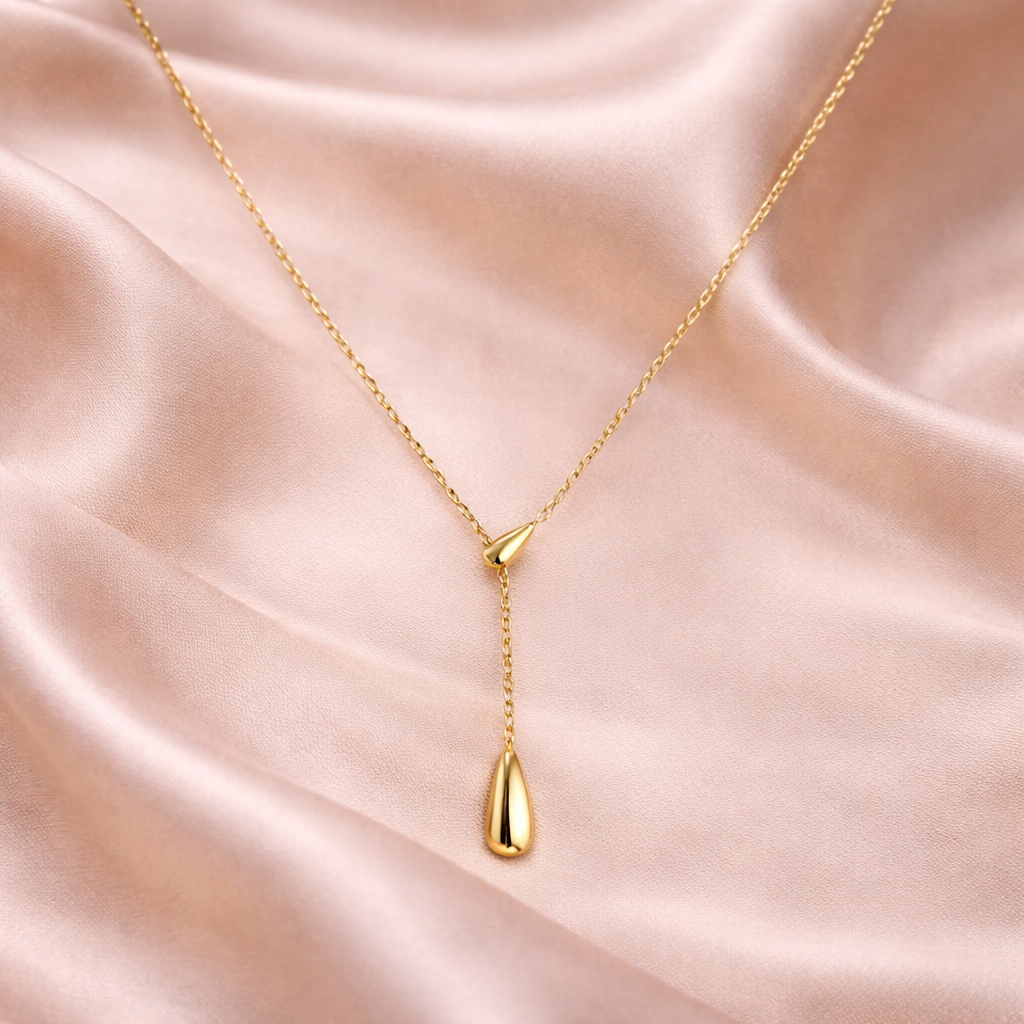 14K medicininio aukso pakabukas su lašeliu