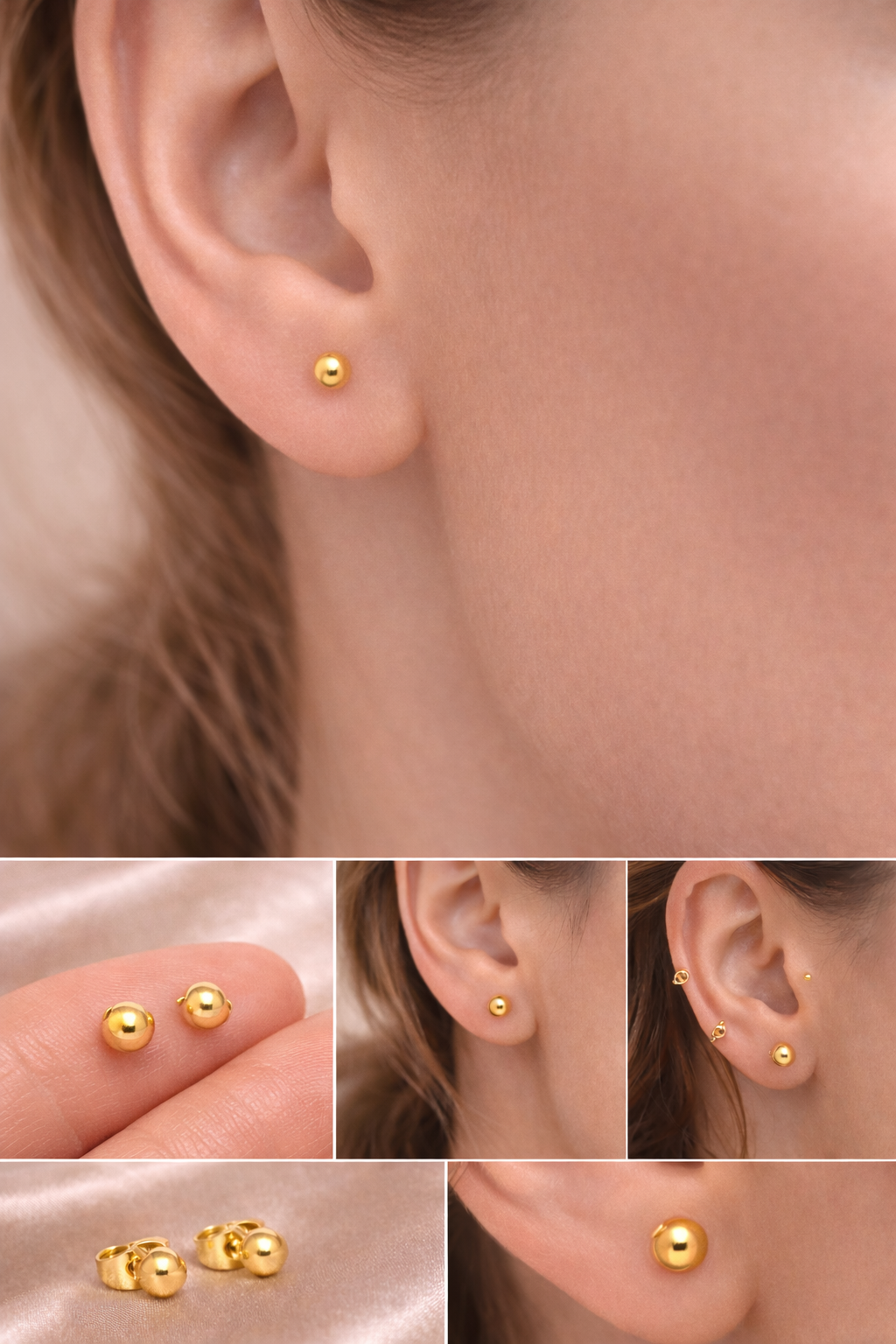 Medicininio 18K aukso auskarai