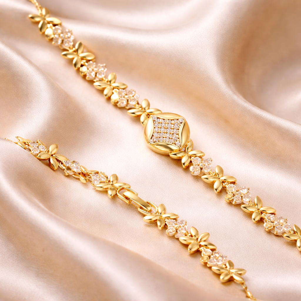 18K paauksuota apyrankė su cirkoniais