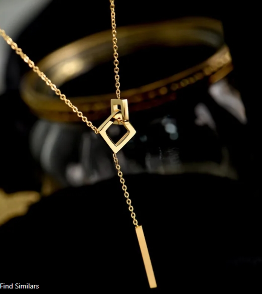 Medicininio 14K aukso geometrinė grandinėlė