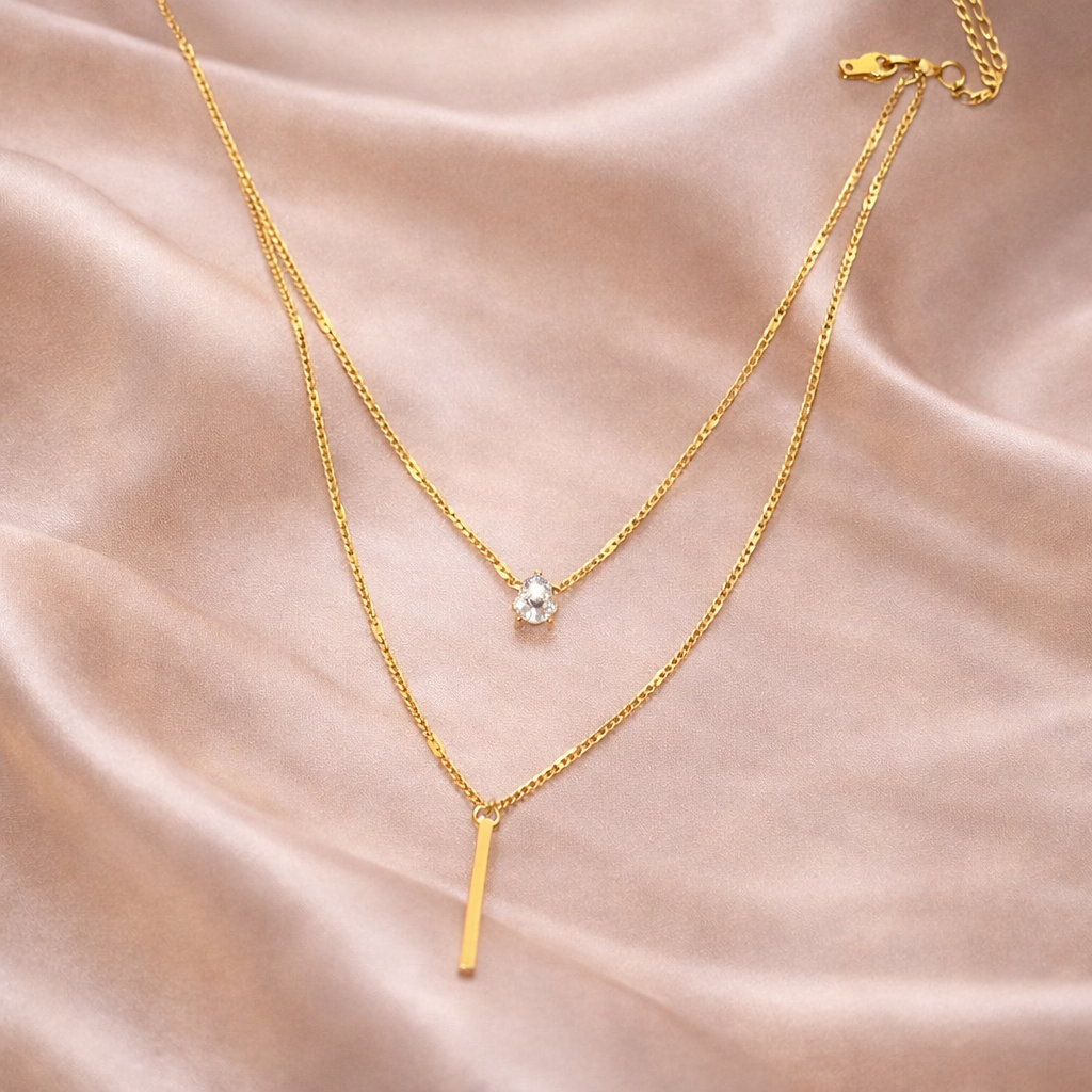 Dviejų grandinėlių 14K medicininio aukso vėrinys